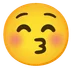 kissing face with closed eyes