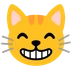grinning cat with smiling eyes