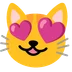 smiling cat with heart-eyes