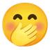 face with hand over mouth