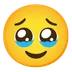 face holding back tears