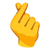 hand with index finger and thumb crossed